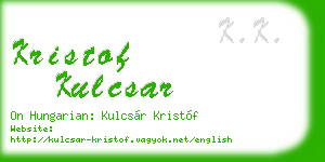 kristof kulcsar business card