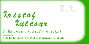 kristof kulcsar business card